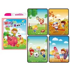 몬테소리 펜으로 마법의 물 책 어린이 색칠하기 그리기 2 4 세 학습 교육 장난감 아기, [01] Childhood