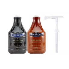 기라델리 소스 2종 (초콜렛+카라멜)+범용소스펌프 15ml