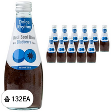 돌체리듬 바질씨드 드링크 블루베리맛, 290ml, 132개