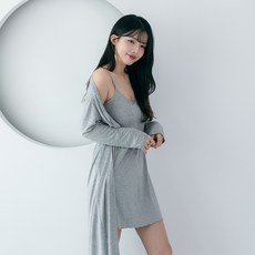 말랑마쥬 소프트 모달 일체형 나시원피스 롱가디건세트