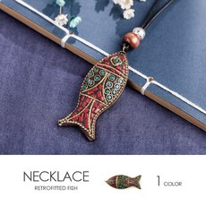 kirakirashop 복고풍 여성 물고기 펜던트 목걸이 ANB1392