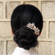 JnMco 한복 머리장식 뒤꽂이 비녀 전통 공예 소품, 1개, 진주 골드