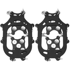 12 개의 치아 크램폰 아이스 트랙션 미끄럼 방지 스노우 그립 스트레치 오버 슈 신발 신발 겨울 아이스 낚시 걷기 달리기