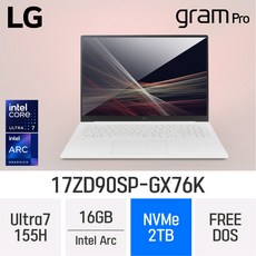 LG전자 그램 프로17 17ZD90SP-GX76K, Free DOS, 16GB, 2TB, White