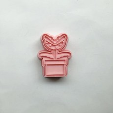 화분 꽃 프레스 쿠키 커터 플라스틱 비스킷 베이킹 과일 칼 주방, 1.라이트 그레이, 1개