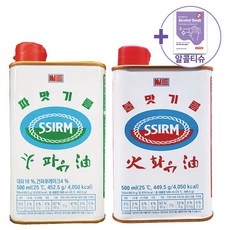 씨름 파유(파맛기름) 500ML + 씨름 화유(불맛기름) 500ML + 더메이런알콜티슈, 1개