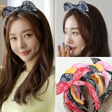 상콤이 페이즐리 헤어밴드 리본 반다나 명품 여자 여성 머리띠