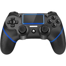 PS4/PS4 Slim/PS4 pro/PC용 무선 컨트롤러 게임보드USB 충전 케이블이중 진동 터치패드 오디오 기능 조명 및 미끄럼 방지, BlackBlue, 1개