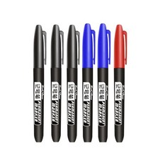 6개/대 영구 마커 펜 파인 포인트 방수 잉크 얇은 펜촉 블랙 블루 레드 1.5mm 컬러, [05] 6Pcs Mix Color Set B, 05 6Pcs Mix Color Set B