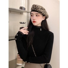 겨울 가을 상의 INS 유행 러플 두 벌의 가짜를 결합함 니트셔츠 보온 럭셔리 스웨터