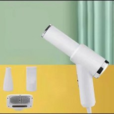 반려동물 헤어드라이기 고양이 개 그루밍 헤어 드라이어 빗 브러시 저소음 애완 동물 제품 속도 조절 가능 온도 2in1 업그레이드 신제품, White