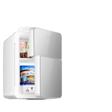 SAST 미니 냉장고 소형 가정용 양문 냉장 냉동 소형 냉장고, 24L 별빛 은 쌍문 냉동 대금 수치 제어 온도 조절