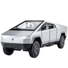 2021 테슬라 사이버트럭 1:24 LED 라이트 다이캐스트 자동차모형 장난감 미니카 피규어, 실버