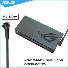 20V 9.0A 180W 6.0X3.7mm ADP 180TB H 노트북 AC 어댑터 전원 충전기 아수스 ROG Zephyrus G14 GA401IV GA502 GA502D, 전원 코드 x - ga3a00028a14