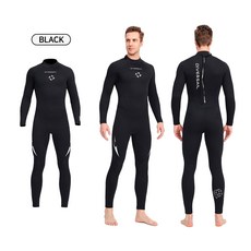 DIVE&SAIL 남성용 서핑수트 수영 프리다이빙 웻슈트 서핑복 잠수복, 블랙