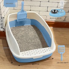 고양이 사분 고양이 화장실 오버사이즈 샌딩 방지 모래 오픈 고양이 똥통 전체 반밀폐 아기 고양이 용품, 색깔32, 1개