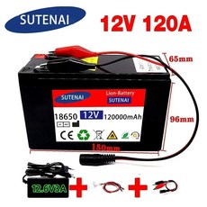 18650 리튬 배터리 30A 분무기 내장 BMS 전기 자동차 13V 충전기 12V 120Ah 120000MAh, 100000mAh, 5) 100000mAh