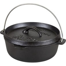 Stansport 캠핑 그릴 오븐 야외 스탠스포트 프리시즌 주물 더치 Q1216169, Dutch Oven, Flat Bottom-2 QT, 1개