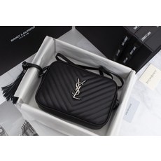 블랙문 SAINT 모노그램 카메라백 테슬 블랙 은장 (23cm)