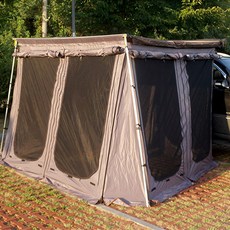 알래스카블랙 차량용 사이드 어닝 룸 텐트 (모기장포함) 자동차 캠핑 스콜, 2.5x3.0어닝용 어닝룸