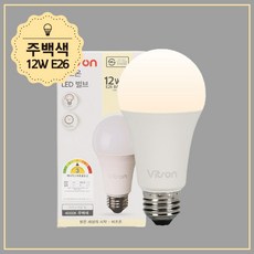 비츠온 LED 전구 12W 플라스틱 벌브 E26, 1개