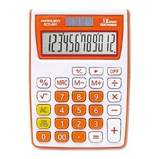 설래임 모닝글로리 사무용 가정용 전자 계산기 ECD-801 칼라 계산기, 오렌지