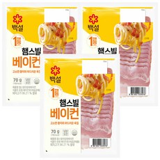 CJ 햄스빌 아침에 베이컨, 70g, 3개