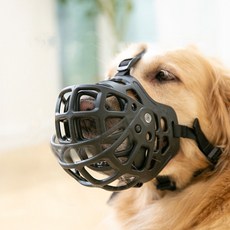 HANTAO 강아지 물림 방지 매너 입마개 대형견 짖음방지, XXL, 1개, 블랙