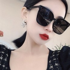하루바나 오버사이즈 검정 편광 HD 렌즈 선글라스 (남녀공용)