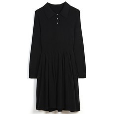 POLO 넥 원피스 허리보정 슬림핏 가을옷 니트 여성 봄가을 긴 소매 초여름 계절 슬림 긴팔