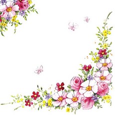 핑크플라워 냅킨 5장 K-33-051