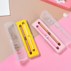 라인프렌즈 카코 볼펜 브라운 샐리 코니 수성펜 2종 세트 0.5mm, 노랑(브라운&샐리)