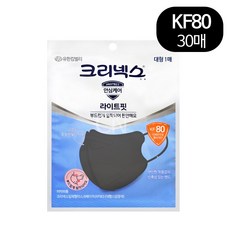 크리넥스 마스크 KF80마스크 황사 미세먼지 대형 블랙, 1개입, 30개