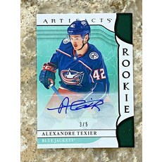 2019-20 UD Artifacts Auto Alexandre Texier Black SP RC Rookie #3/5 Blue Jackets