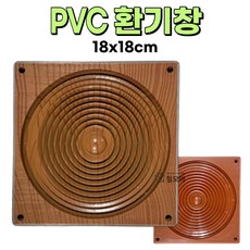 PVC 환기창 환풍기 환기구 환기 커버 공기창 통풍구 사각 백색 우드 화장실 천장 주방 통풍 다목적 다용도, PVC 환기창 18x18cm 우드, 1개