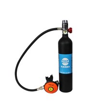  스킨 스쿠버 호흡기 산소 마스크 풀세트 휴대용 잠수, 1L 인공 호흡기 가스 실린더 