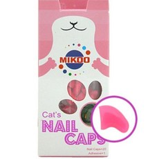 미쿠 고양이 발톱 캡 할큄 방지 발톱 커버 네일 핑크, L, L, 1개