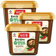 해찬들 그대로 끓여먹는 청양초 된장찌개양념, 450g, 3개