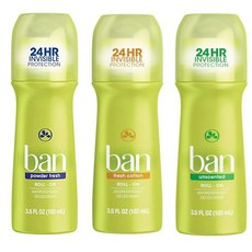 2개세트 남녀공용 반 데오드란트 롤온 ban deodorant 3종, 2개 FRESH COTTON, 2개, 103ml
