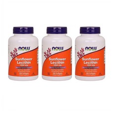 NOW Foods Sunflower Lecithin 나우푸드 선플라워 레시틴 1200mg 100소프트젤 3팩, 100정, 3개
