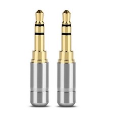 무저항잭 3.5mm 잭 오디오 어댑터 스테레오 3극 이어폰 플러그 커넥터 하이파이 업그레이드 헤드폰 와이어 3.5mm 잭 diy 금도금, 200개