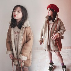 빠빠야네 키즈 주니어 여아 조인카라 부클 양면 무스탕코트 겨울