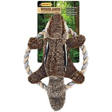 [강아지 장난감] Westminster Pet Products 16269 Woodlands Plush Chipmunk Rope Ring Tosser Dog Toy, 1set