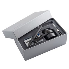 라미 스튜디오 올블랙 Lx 프리미엄 만년필 병잉크 기프트 세트, 각인없음+선물포장 없음, EF