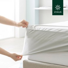 지누스 텐셀 토퍼 방수 커버 킹 K size 화이트 그레이