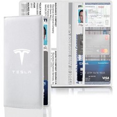 Tesla 자동차 등록 및 보험 보유자용 KIKIMO 모델 S/3/X/Y용 인조 PU 가죽 등록 홀더 카드용 마그네틱 셧이 있는 Tesla 글로브 박스 문서 정리함, Black