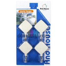우일 마름모 소품걸이 행거 4p 훅 후크 수건 벽 접착, 1, 흡착식 소품걸이 후크 4p 대형 고리형 걸이
