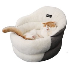 PCTN 따뜻한 고급 고양이 겨울방석 애묘 털쿠션 애견 방석 포근한 강아지 집 Cozy & Warm Pet Fur Cushion House, PCTN 화이트