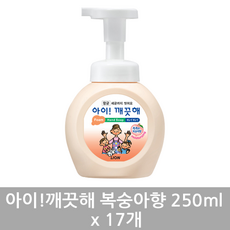 아이깨끗해 핸드워시 모이스처 복숭아, 250ml, 17개