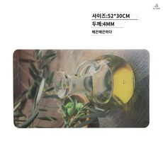 유리도마 강화유리 투명 주방용 프린팅 위생 항균, 올리브오일 30x52CM, 1개